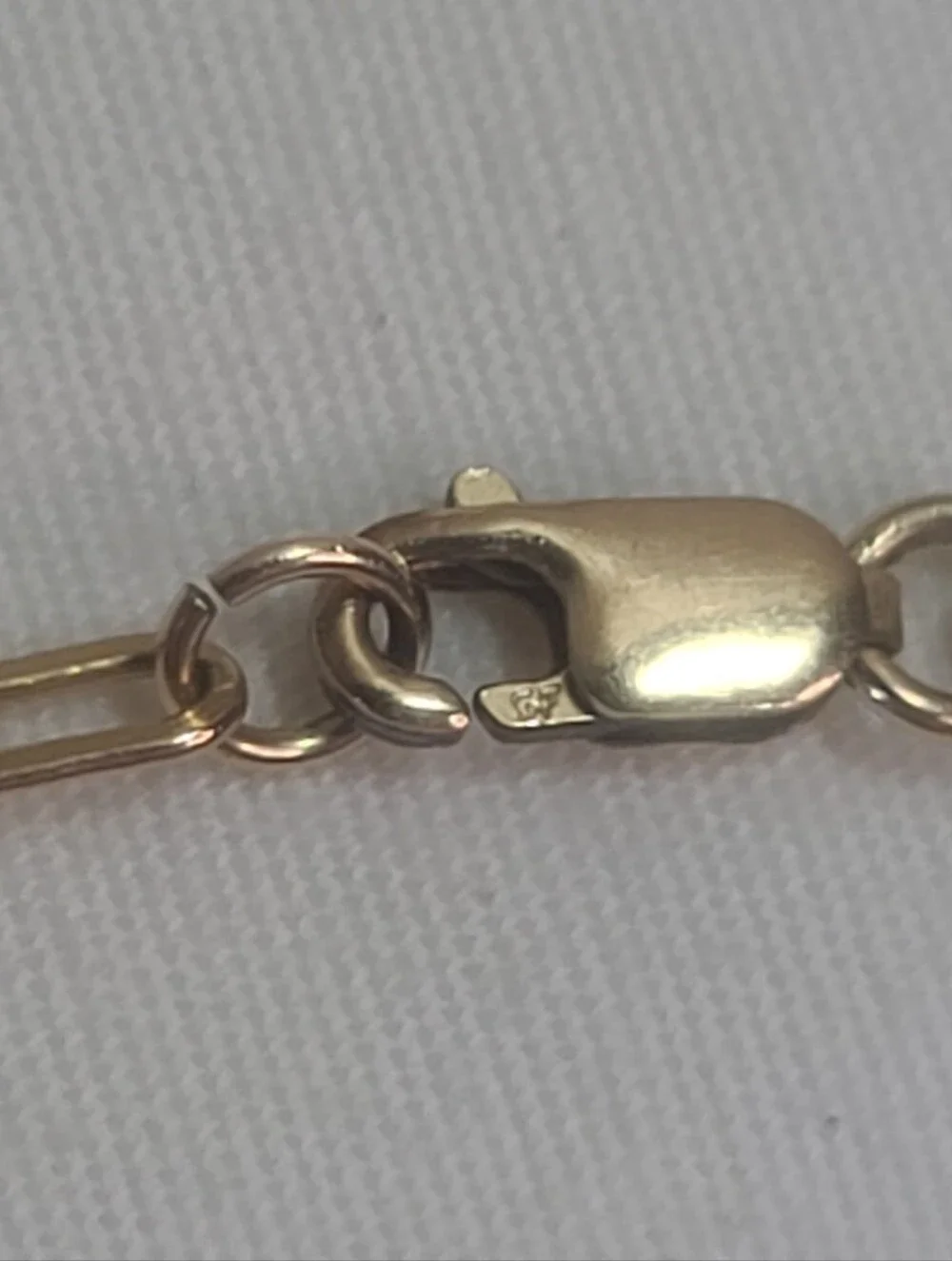 14k /20 Gold Filled Paperclip Chain Bracelet 7in.